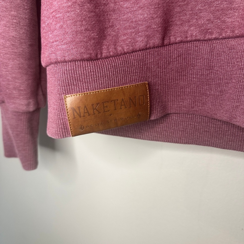 Naketano Hoodie Medium Burgundy Cowl Neck Rope Good Gorpcore Streetwear - Picture 4 of 8